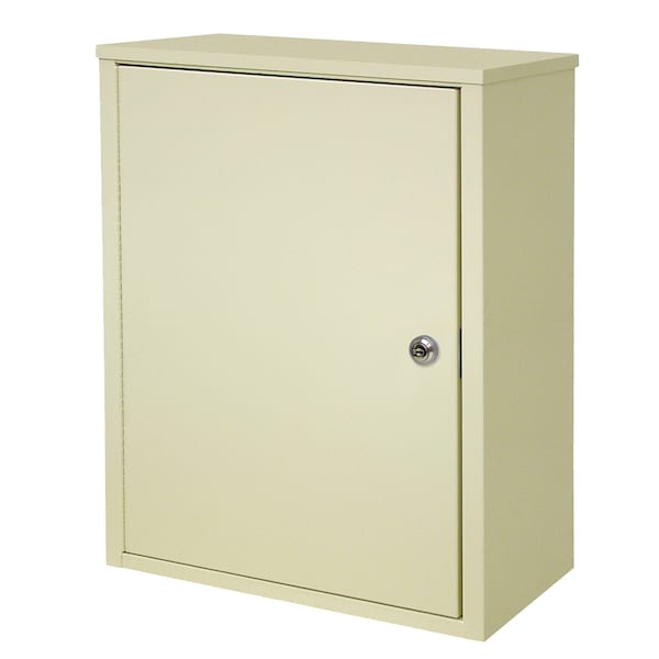 Sgl Door Extra Wide Wall Storage Cabinet With Key Lock in Beige (16.75